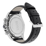 Hugo Boss Ikon Black Dial Black Leather Strap Watch for Men - 1513178