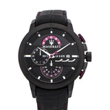 Maserati Ingegno Chronograph Black Dial Black Leather Strap Watch For Men - R8871619003