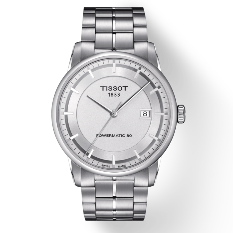 Tissot Luxury Powermatic 80 Silver Dial Silver Steel Strap Watch For Men - T086.407.11.031.00