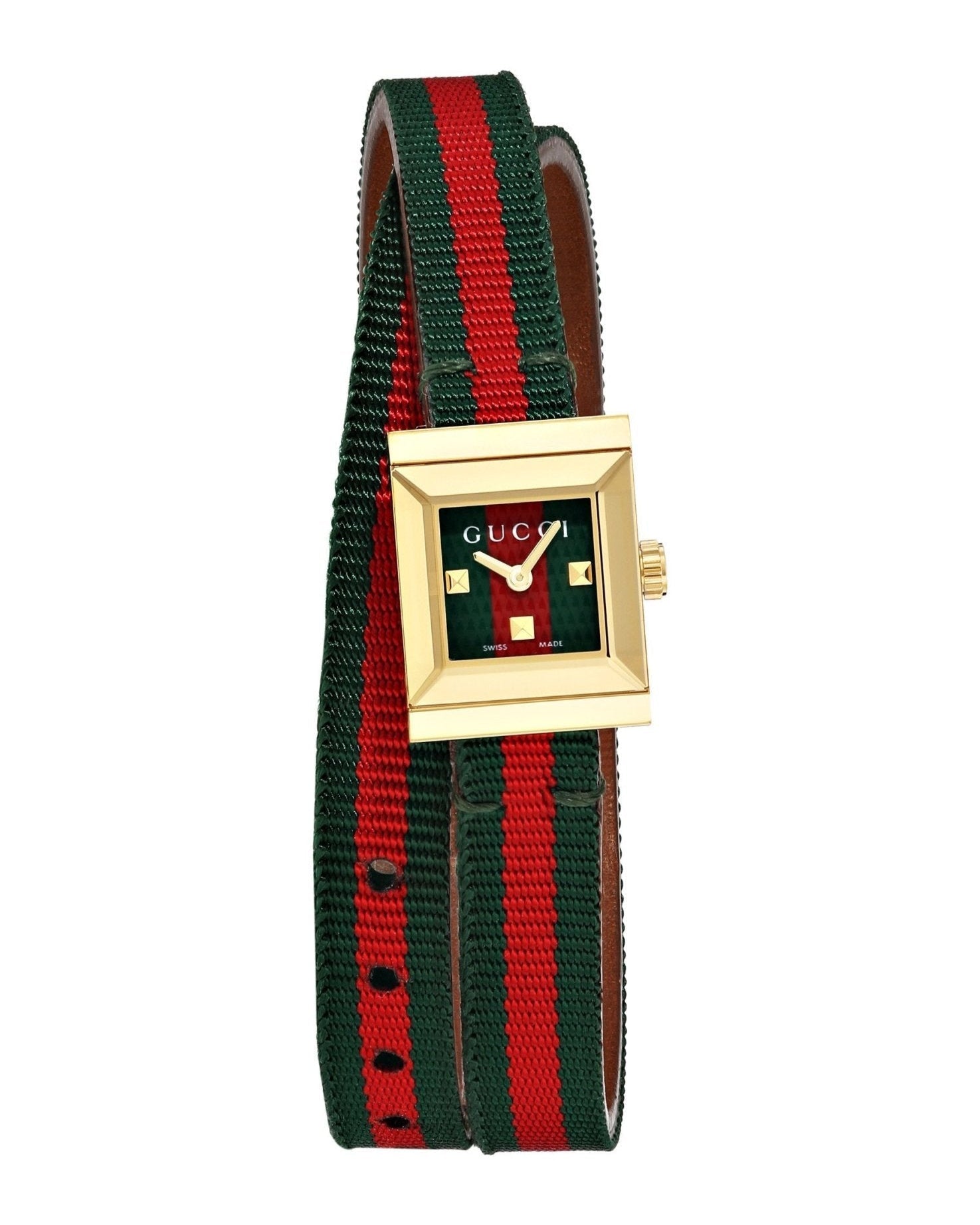 Gucci G-Frame Multicolored Dial Two Tone Nylon Strap Watch For Women - YA128527