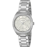 Gucci GG2570 Diamonds Silver Dial Silver Steel Strap Watch For Women - YA142505
