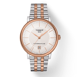 Tissot Carson Premium Powermatic 80 White Dial Two Tone Steel Strap Watch For Men - T122.407.22.031.01