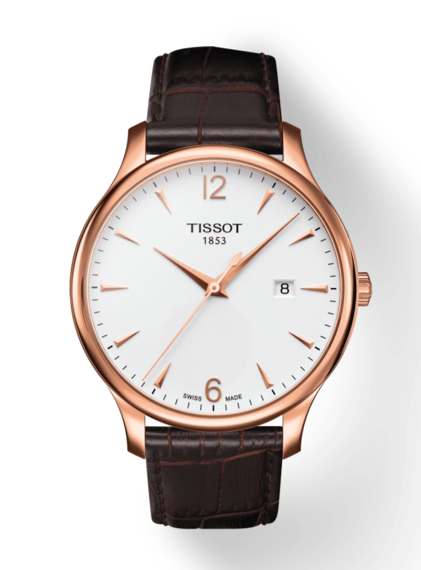 Tissot T Classic Tradition White Dial Brown Leather Strap Watch For Men - T063.610.36.037.00