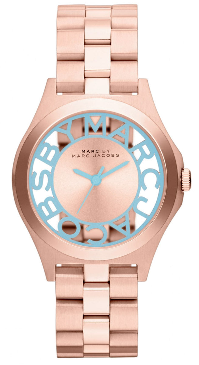 Marc Jacobs Henry Rose Gold Dial Rose Gold Steel Strap Watch for Women - MBM3296