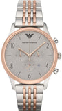 Emporio Armani Beta Chronograph Grey Dial Two Tone Steel Strap Watch For Men - AR1864