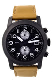 Marc Jacobs Larry Chronograph Black Dial Brown Leather Strap Watch for Men - MBM5053