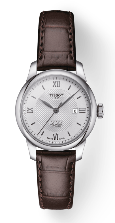 Tissot T Classic Le Locle Automatic Silver Dial Brown Leather Strap Watch For Women - T006.207.16.038.00