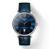 Tissot Carson Premium Powermatic 80 Blue Dial Blue Leather Strap Watch For Men - T122.407.16.043.00