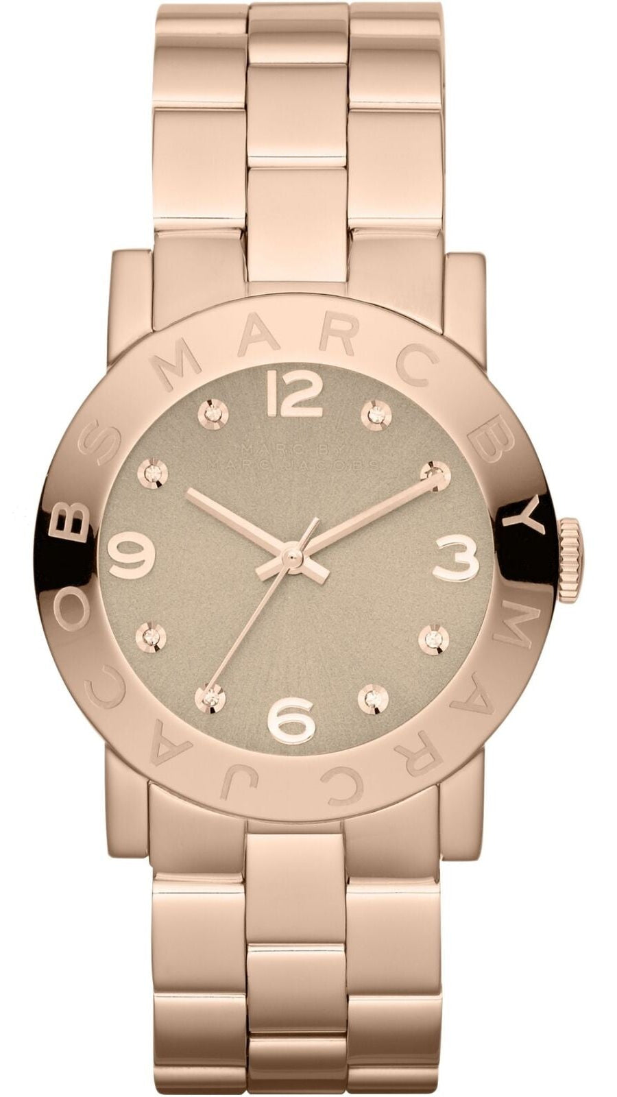 Marc Jacobs Amy Glitz Brown Dial Rose Gold Steel Strap Watch for Women - MBM3221