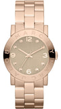 Marc Jacobs Amy Glitz Brown Dial Rose Gold Steel Strap Watch for Women - MBM3221