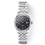 Tissot Le Locle Automatic Diamonds Mother of Pearl Black Dial Silver Steel Strap Watch For Women - T006.207.11.126.00