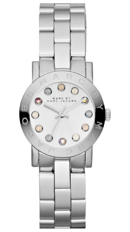 Marc Jacobs Amy White Dial Silver Steel Strap Watch for Women - MBM3217