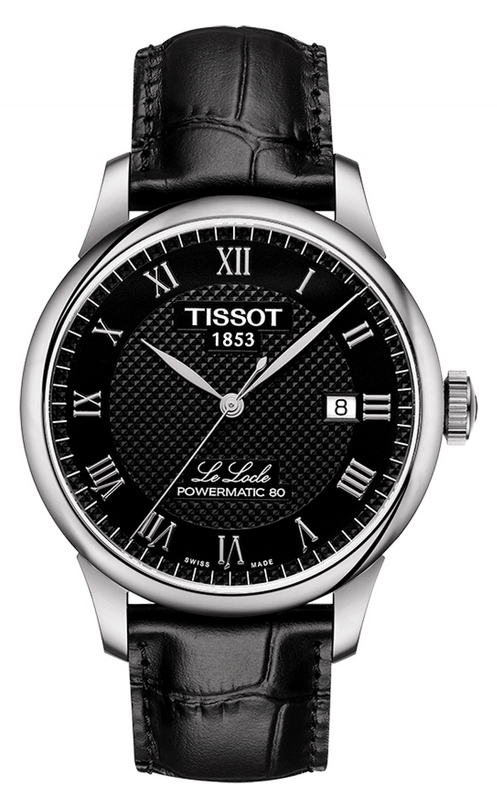 Tissot Le Locle Powermatic 80 Black Dial Black Leather Strap Watch For Men - T006.407.16.053.00