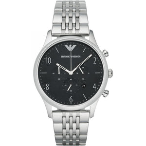 Emporio Armani Beta Chronograph Black Dial Steel Strap Watch For Men - AR1863