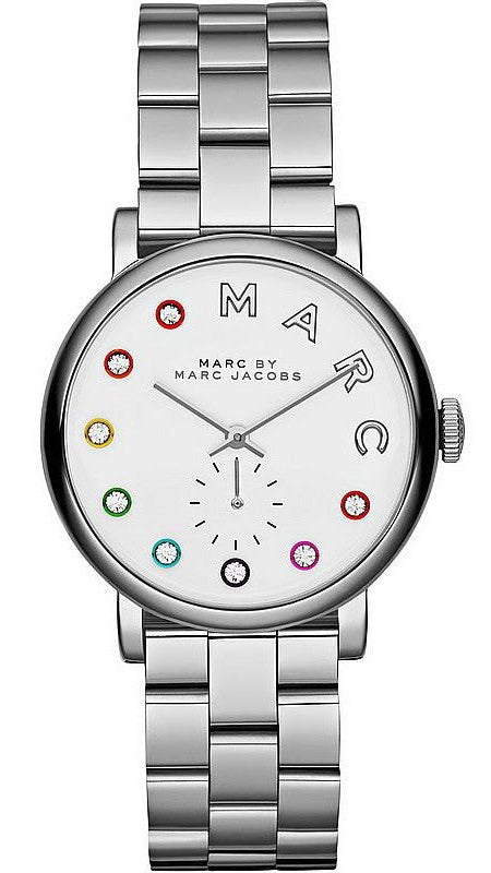 Marc Jacobs Marc White Dial Silver Steel Strap Watch for Women - MBM3420