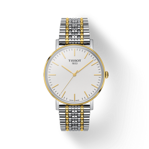 Tissot Everytime Medium White Dial Two Tone Mesh Bracelet Watch For Men - T109.410.22.031.00