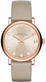Marc Jacobs Baker Rose Gold Dial Grey Leather Strap Watch for Women - MBM1400