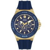 Guess Force Blue & Rose Gold Dial Blue Silicone Strap Watch For Men - W0674G2