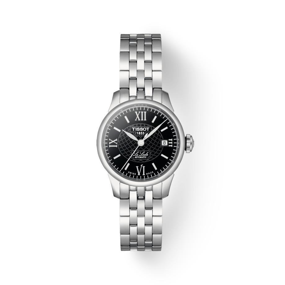 Tissot Le Locle Automatic Small Lady Black Dial Silver Steel Strap Watch For Women - T41.1.183.53