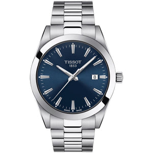 Tissot Gentleman Blue Dial Silver Steel Strap Watch For Men - T127.410.11.041.00