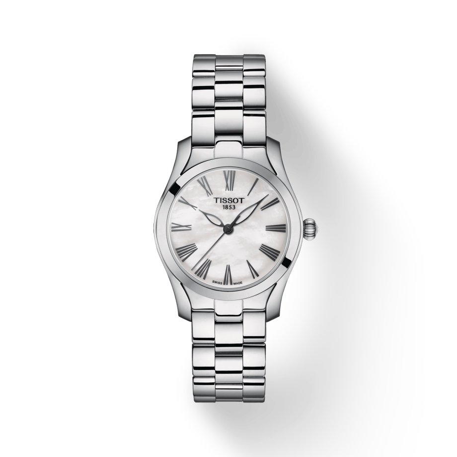 Tissot T Wave T Lady Mother of Pearl Dial Silver Steel Strap Watch For Women - T112.210.11.113.00