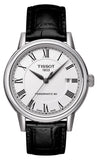 Tissot Carson Powermatic 80 White Dial Black Leather Strap Watch For Men - T085.407.16.013.00