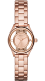 Marc Jacobs Tether Transparent Rose Gold Dial Rose Gold Steel Strap Watch for Women - MBM3417