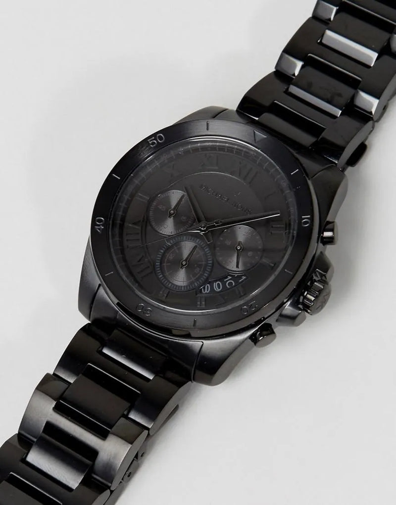 Michael Kors Alek Oversized Black Dial Black Steel Strap Watch For Men - MK8900