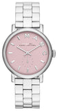 Marc Jacobs Baker Pink Dial Silver Steel Strap Watch for Women - MBM3280
