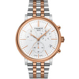 Tissot Carson Premium Chronograph White Dial Two Tone Steel Strap Watch For Men - T122.417.22.011.00