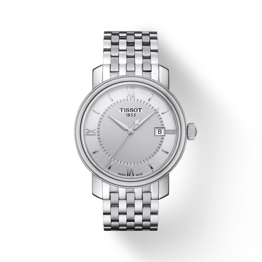 Tissot T Classic Bridgeport Silver Dial Silver Mesh Bracelet Watch For Men - T097.410.11.038.00