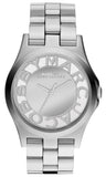 Marc Jacobs Henry Transparent Silver Dial Silver Steel Strap Watch for Women - MBM3205