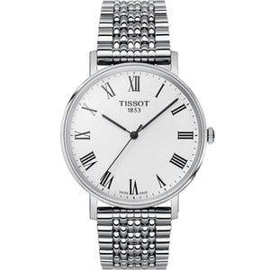 Tissot T Classic Everytime White Dial Silver Mesh Bracelet Watch For Men - T109.410.11.033.00