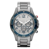 Marc Jacobs Rock Chronograph Silver Dial Silver Steel Strap Watch for Men - MBM5028