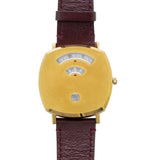 Gucci Grip Yellow Gold Dial Maroon Leather Strap Unisex Watch - YA157411