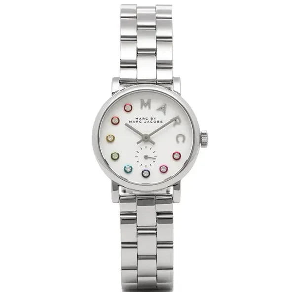 Marc Jacobs Baker Dexter White Dial Silver Steel Strap Watch for Women - MBM3423