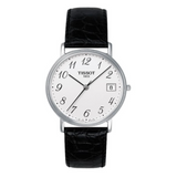 Tissot T Classic Desire White Dial Black Leather Strap Watch For Men - T52.1.421.12