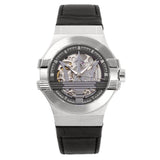 Maserati Potenza Automatic Black Dial Black Leather Strap Watch For Men - R8821108038