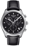 Tissot PR 100 Chronograph Black Dial Black Leather Strap Watch For Men - T101.417.16.051.00