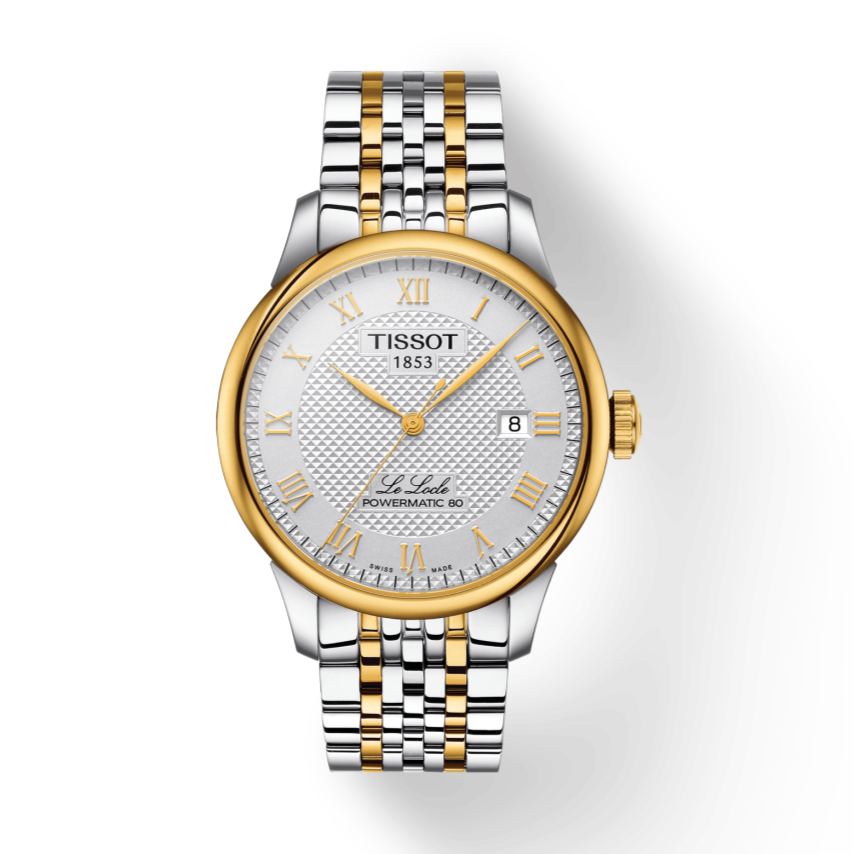 Tissot T Classic Le Locle Powermatic 80 Silver Dial Two Tone Steel Strap Watch For Men - T0064072203301