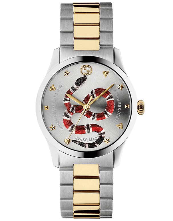 Gucci G Timeless Quartz Stainless Steel Silver Dial 27mm Watch For Women - YA126591