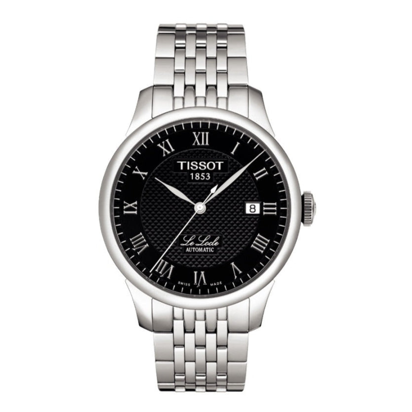 Tissot T Classic Le Locle Powermatic 80 Black Dial Silver Steel Strap Watch For Women - T41.1.483.53