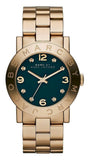 Marc Jacobs Amy Green Dial Gold Steel Strap Watch for Women - MBM8609