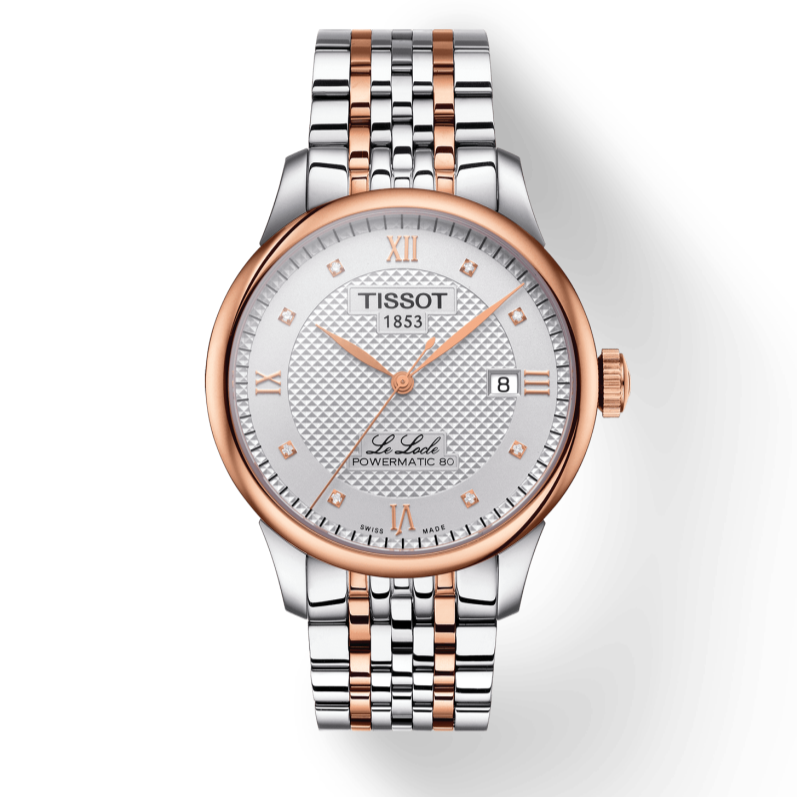 Tissot T Classic Le Locle Powermatic 80 Silver Dial Two Tone Steel Strap Watch For Men - T006.407.22.036.00