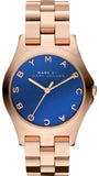 Marc Jacobs Henry Blue Dial Rose Gold Steel Strap Watch for Women - MBM3213