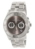 Marc Jacobs Blade Chronograph Brown Dial Silver Steel Strap Watch for Women - MBM8636