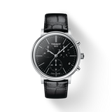 Tissot Carson Premium Chronograph Black Dial Black Leather Strap Watch For Men - T122.417.16.051.00