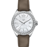 Tag Heuer Formula 1 Quartz Mother of Pearl Dial Brown Leather Strap Watch for Women - WBJ131A.FC8255