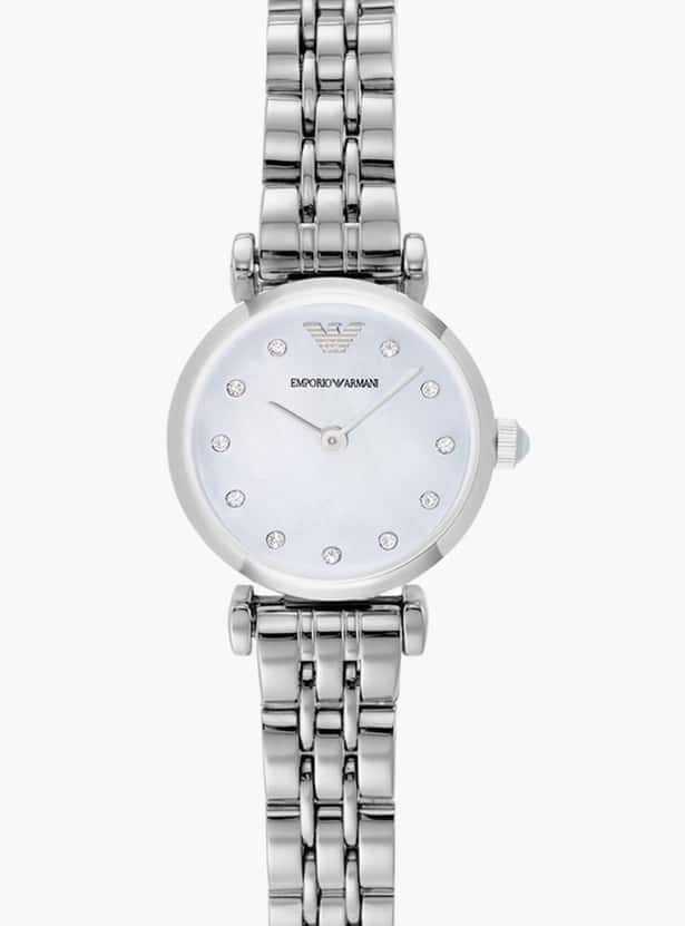 Emporio Armani Gianni Blue Dial Silver Steel Strap Watch For Women - AR1961