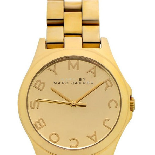 Marc Jacobs Henry Gold Dial Gold Steel Strap Watch for Women - MBM3211